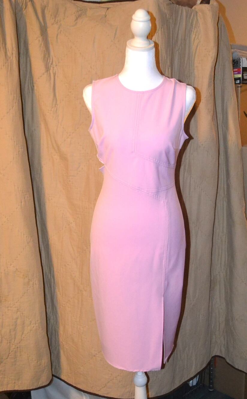 Gianni Bini pink/lavender color Cutout Bodycon Midi Dress Size S Back Zip
